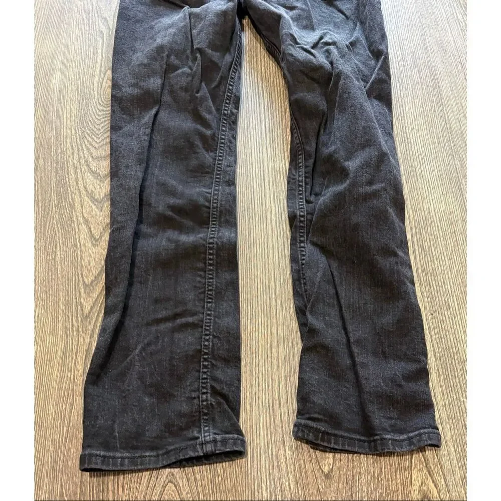 Levi's Mens Straight Jeans Mid Rise Denim Cotton Blend Dark Wash Black 30x32